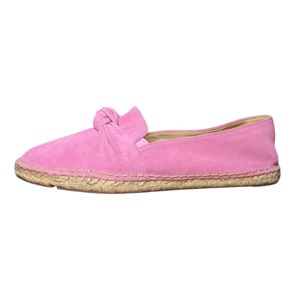 Talbots | Izzy Pink Leather Suede Cinched Flat Espadrilles Women's Size 9.5